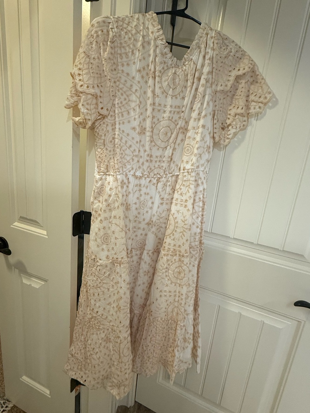 Baltic Born Cream Eyelet Embroidered Midi Dress